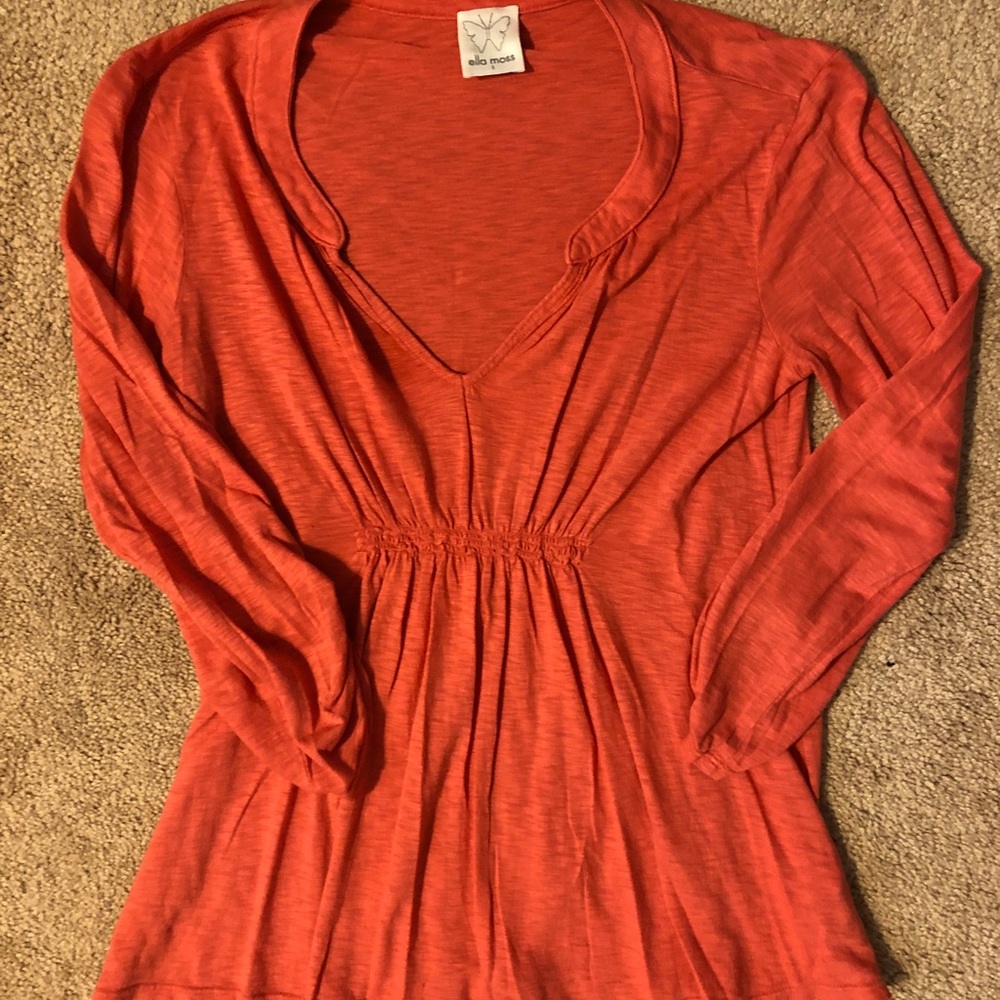 Ella Moss pink quarter sleeve top
